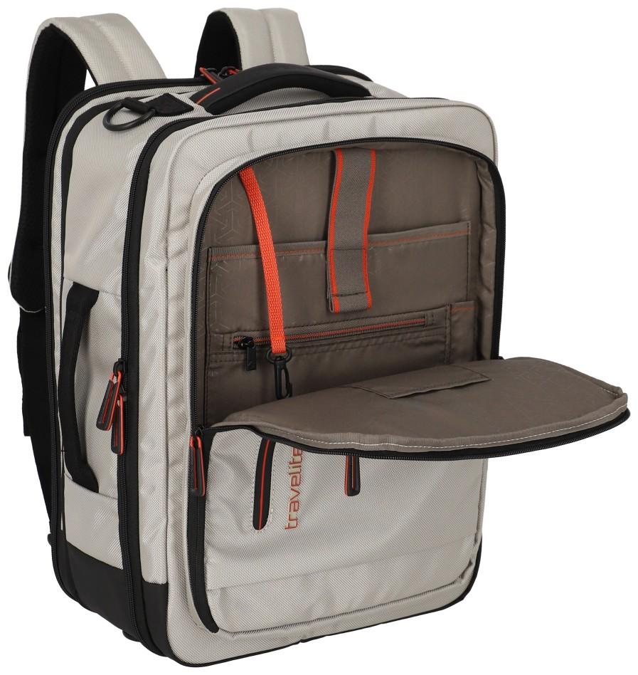 Travelite Businessrucksack Laptopfach Crosslite hellbeige natural