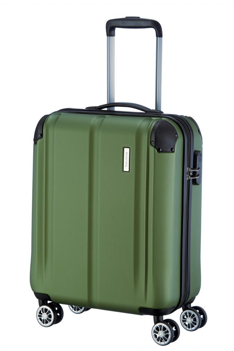 Travelite City Handgepäckkoffer Hartschale grün 4 Räder