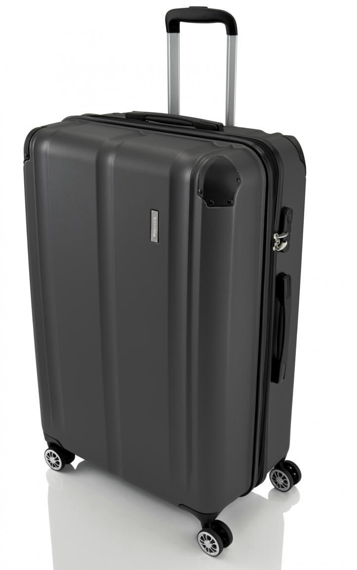 Travelite City Trolley L 77cm Hartschale mit Dehnfalte Grau