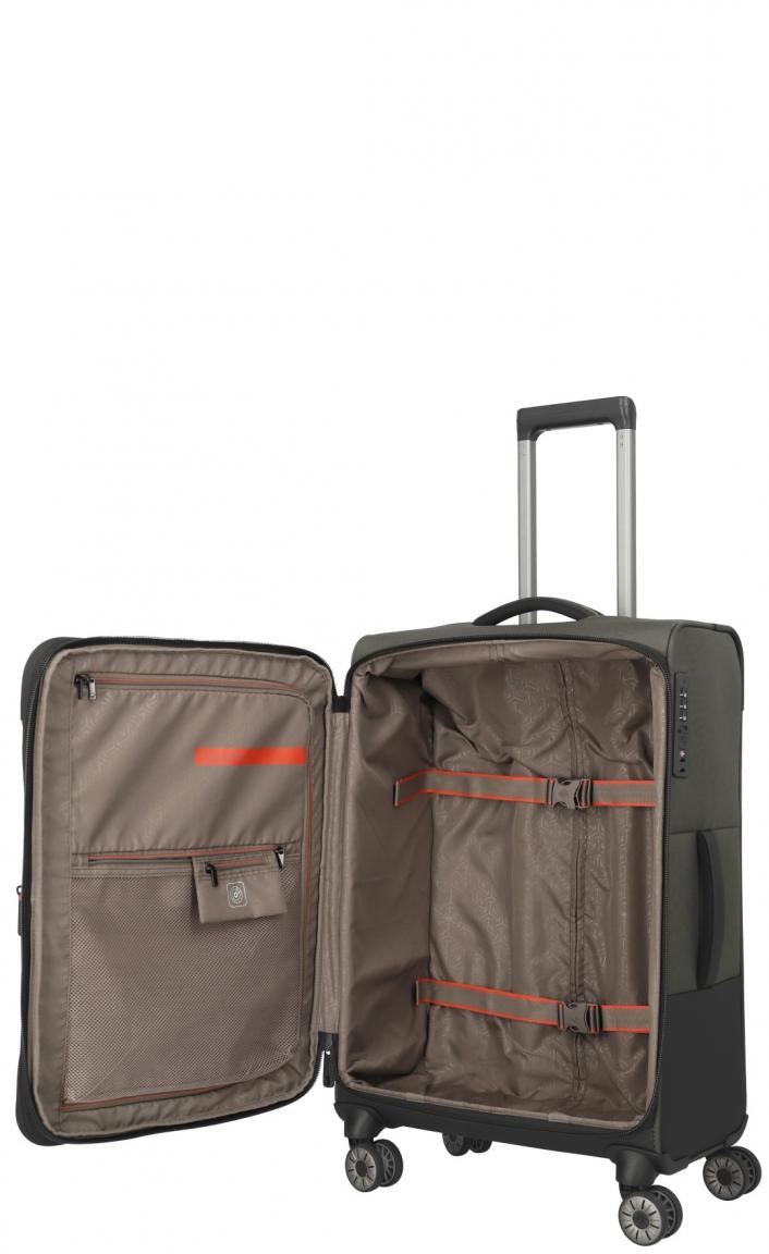 Travelite Crosslite 4w Trolley M 66cm olivgrün Rollenkoffer