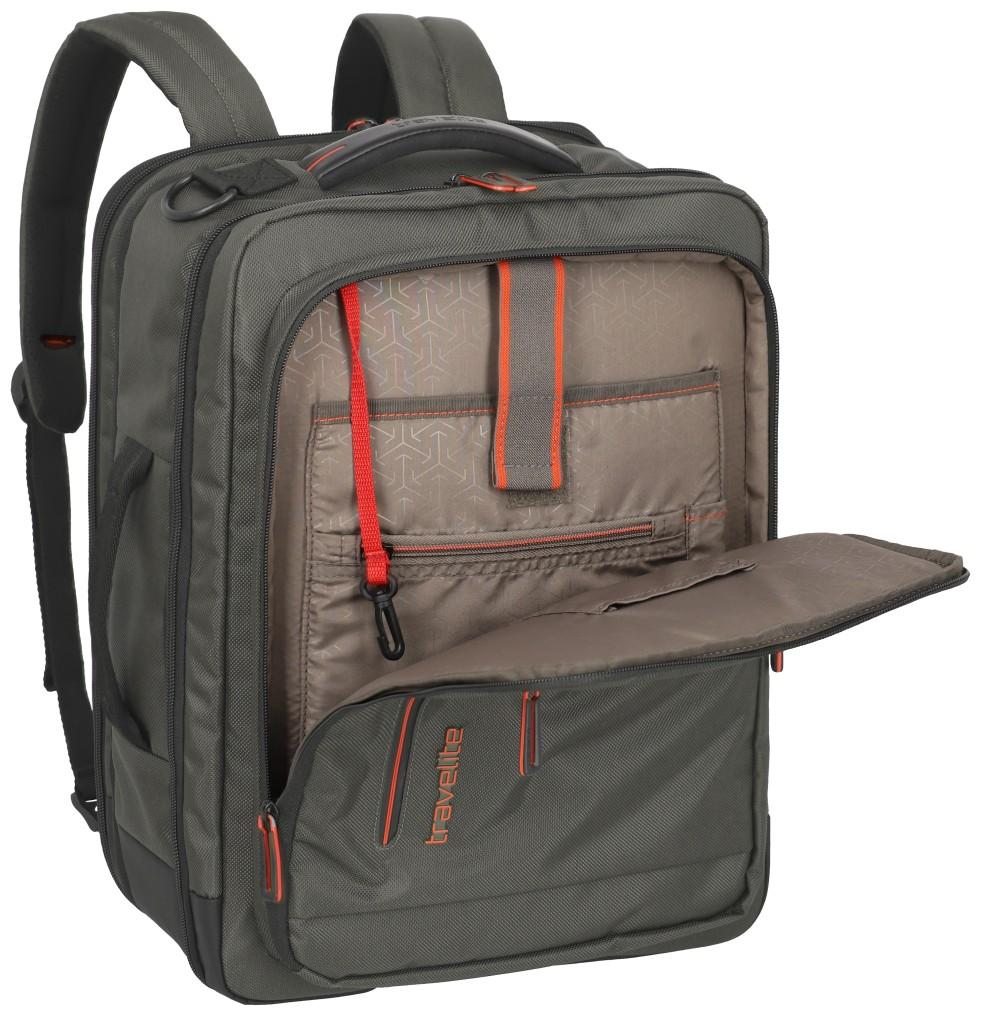 Travelite Crosslite Bordtasche Rucksack olivgrün Laptopfach
