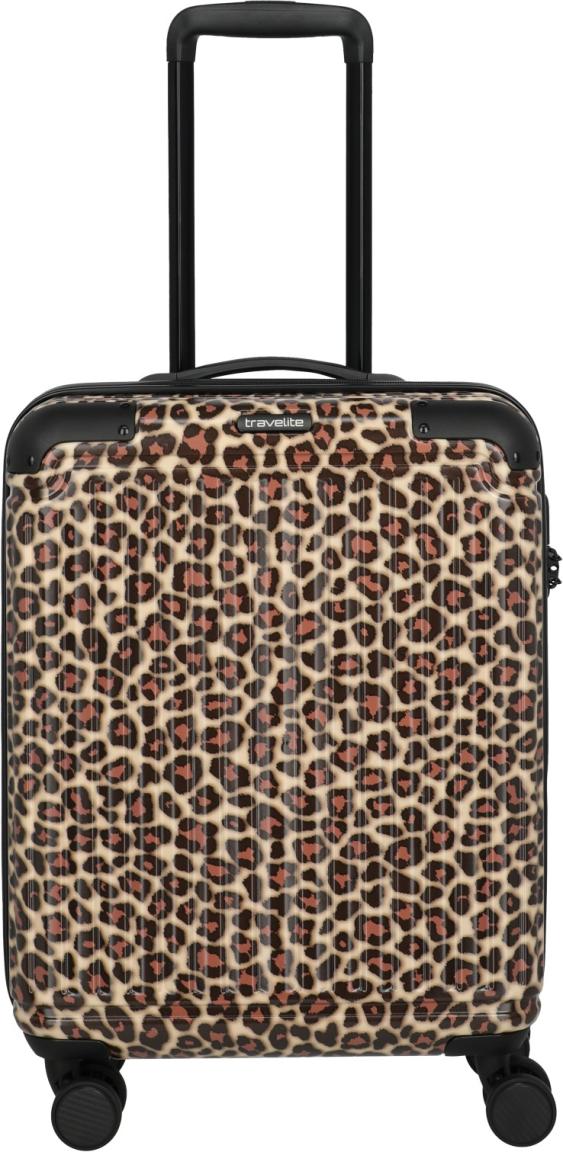 Travelite Cruise Trolley S Handgepäckkoffer Hartschale Leopard - Braun