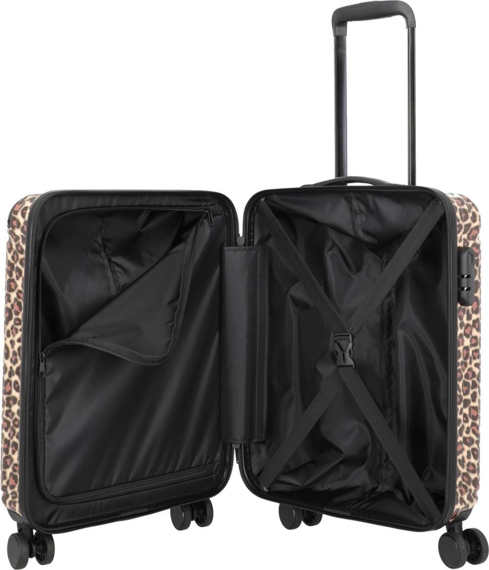Travelite Cruise Trolley S Handgepäckkoffer Hartschale Leopard - Braun