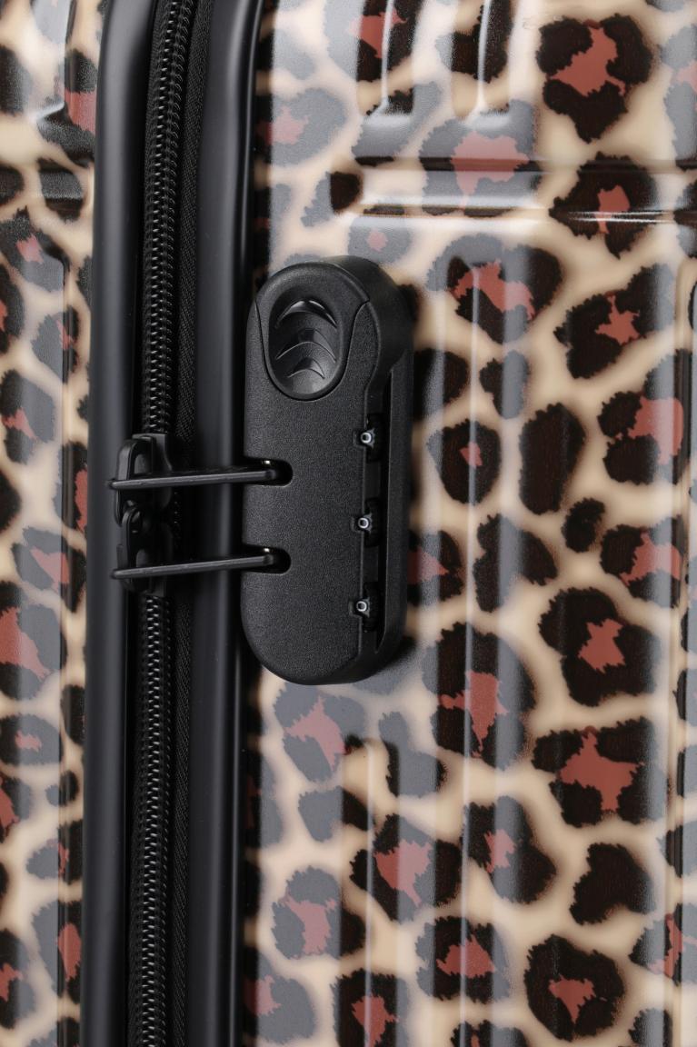 Travelite Cruise Trolley S Handgepäckkoffer Hartschale Leopard - Braun