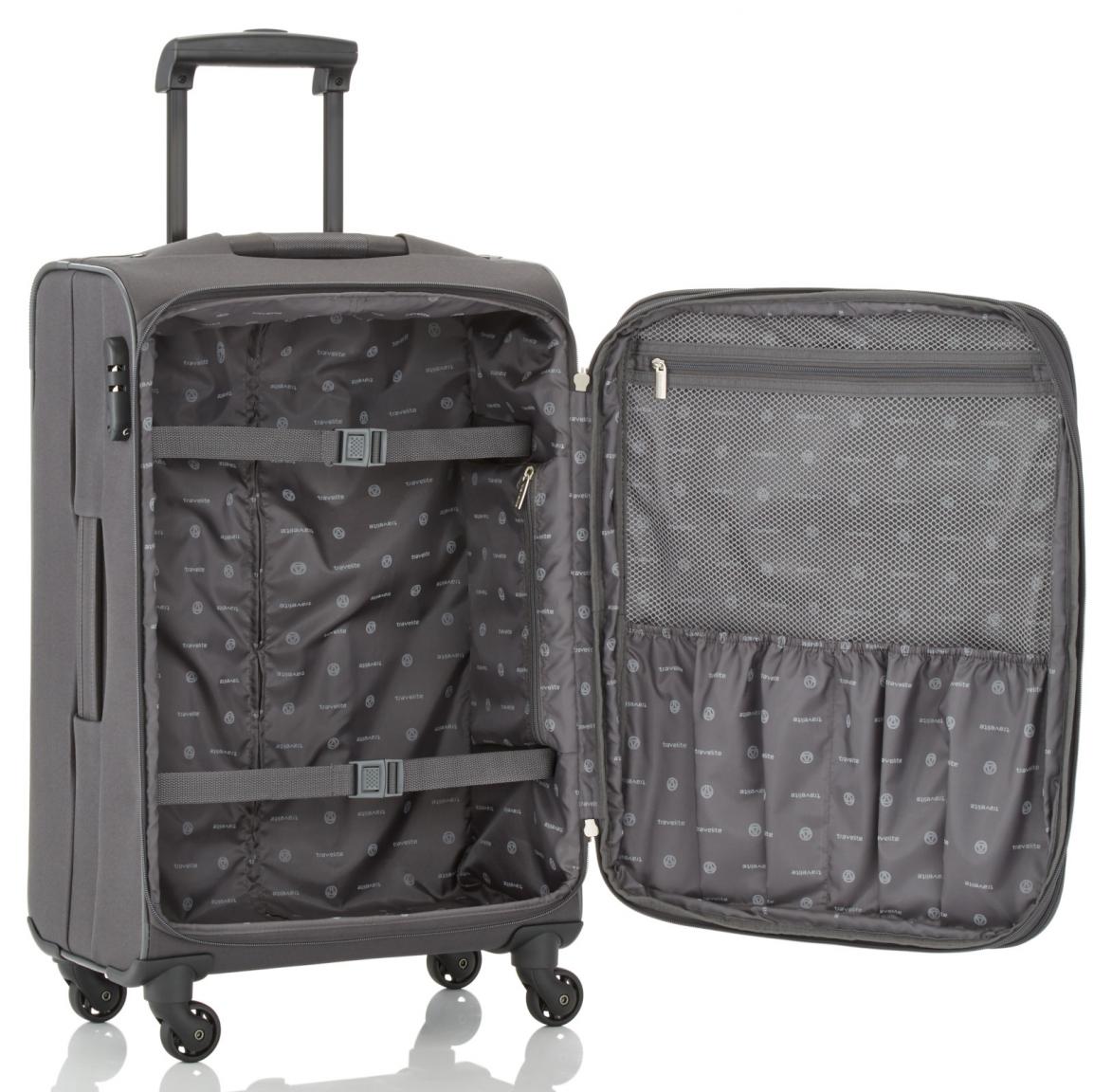 Travelite Orlando 4Rad Trolley M 65cm Anthrazit Grau erweiterbar