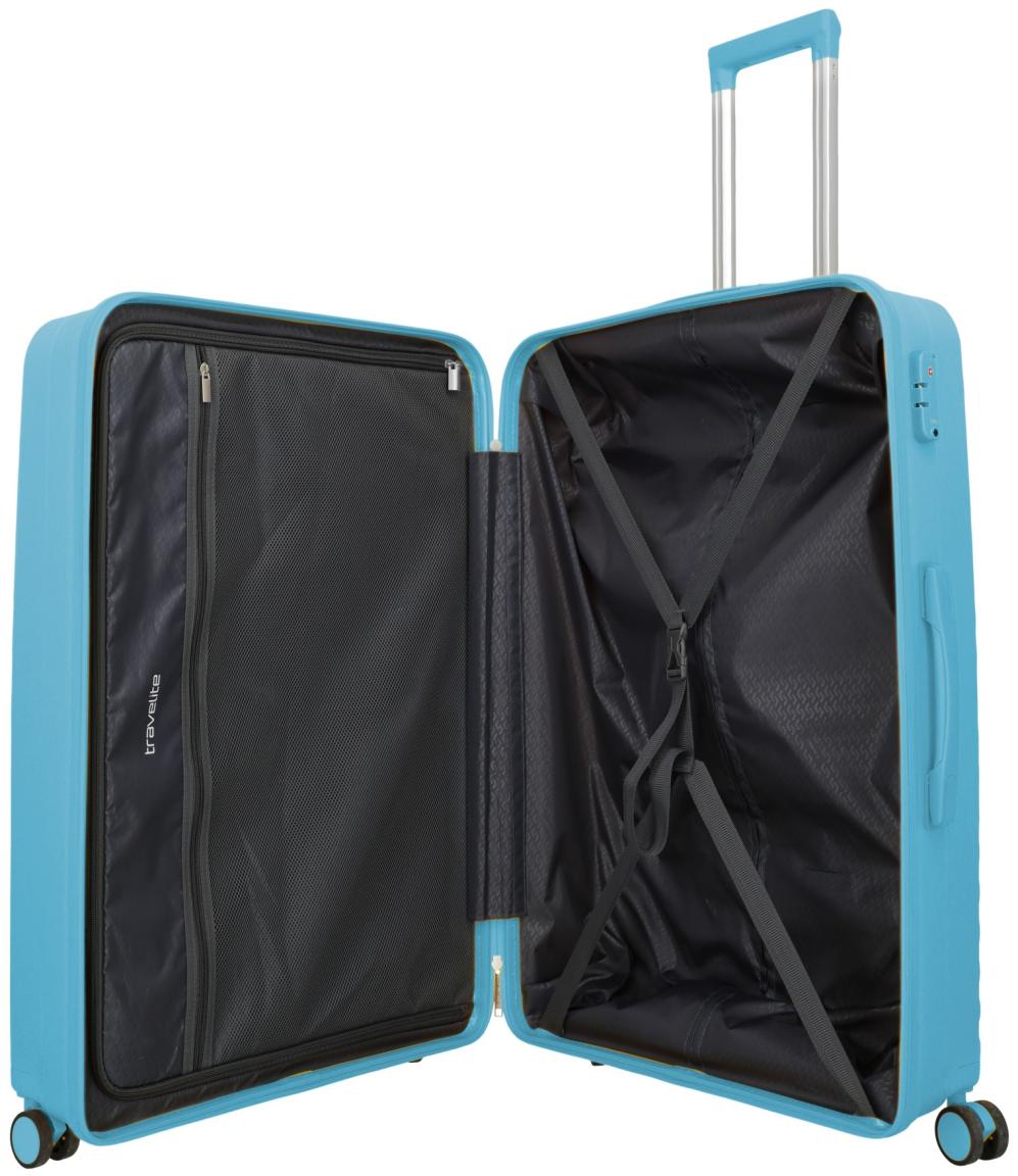 Travelite Pacific Trolley L Koffer Hartschale Light Blue - Blau