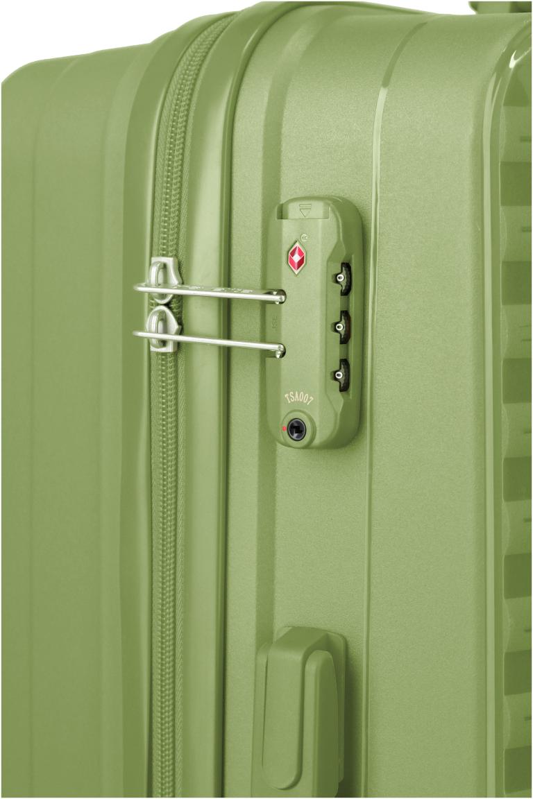 Travelite Pacific Trolley L Koffer Hartschale Olive - Grün