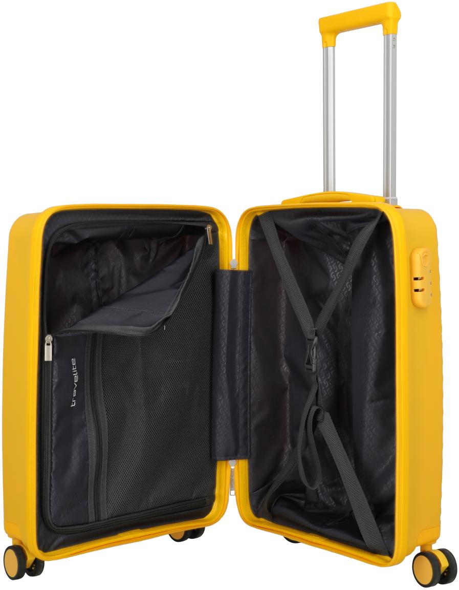 Travelite Pacific Trolley S Handgepäckkoffer Hartschale Gelb