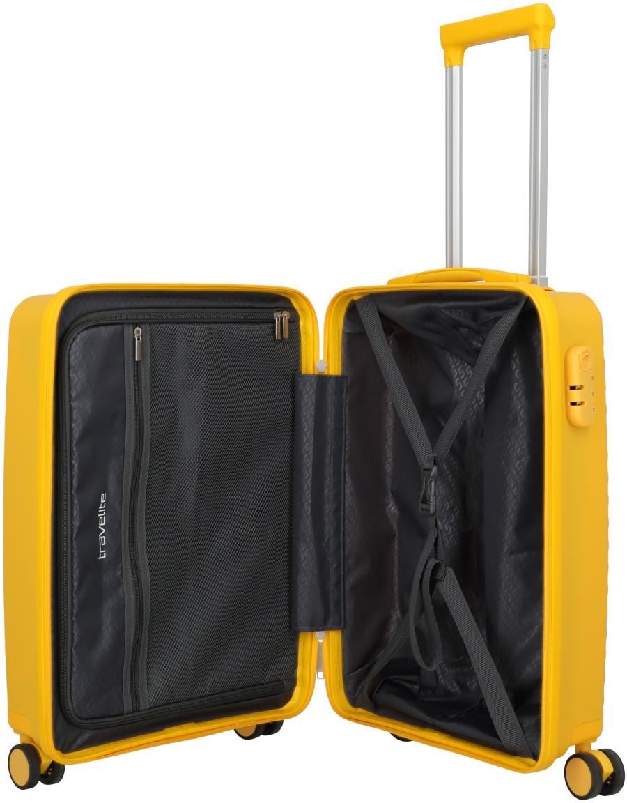 Travelite Pacific Trolley S Handgepäckkoffer Hartschale Gelb