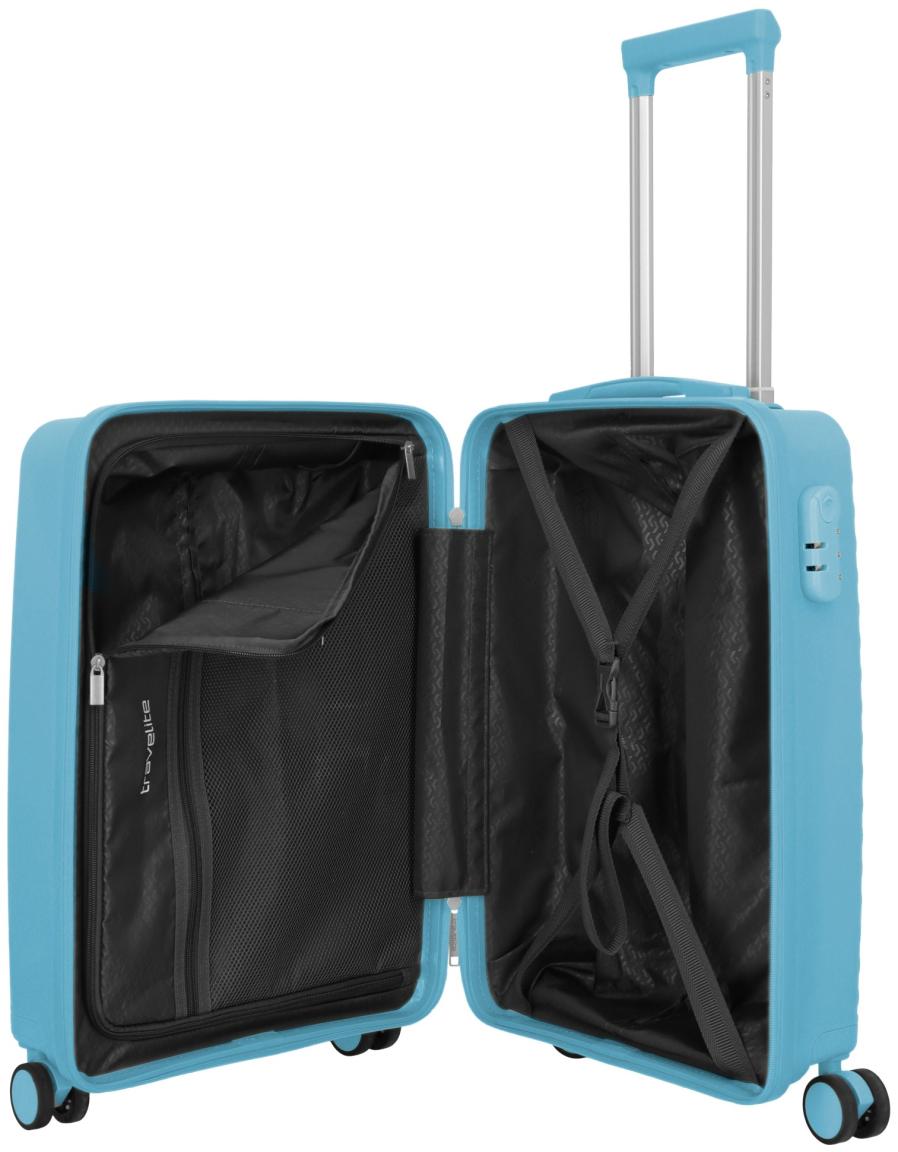 Travelite Pacific Trolley S Handgepäckkoffer Hartschale Light Blue - Blau
