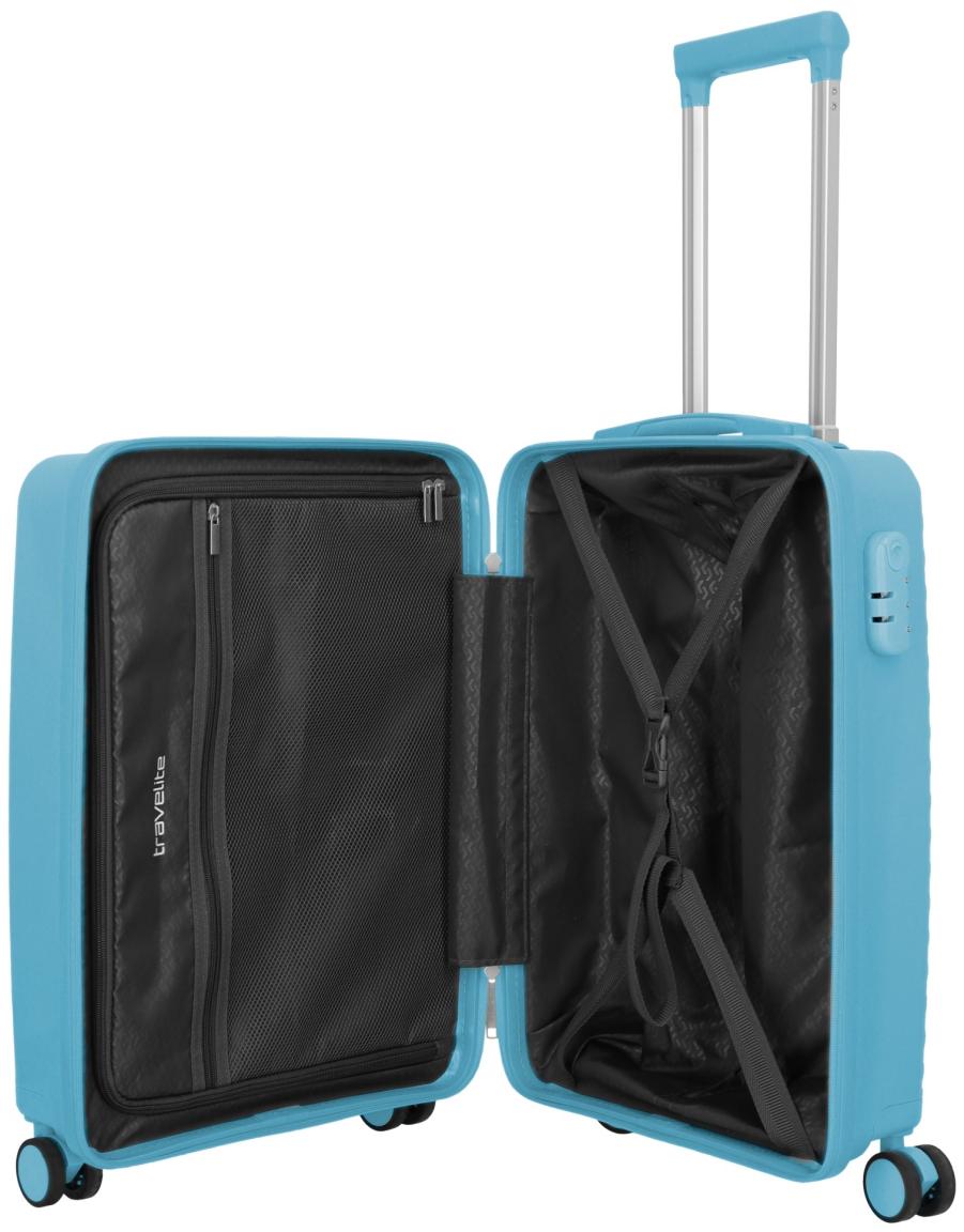 Travelite Pacific Trolley S Handgepäckkoffer Hartschale Light Blue - Blau