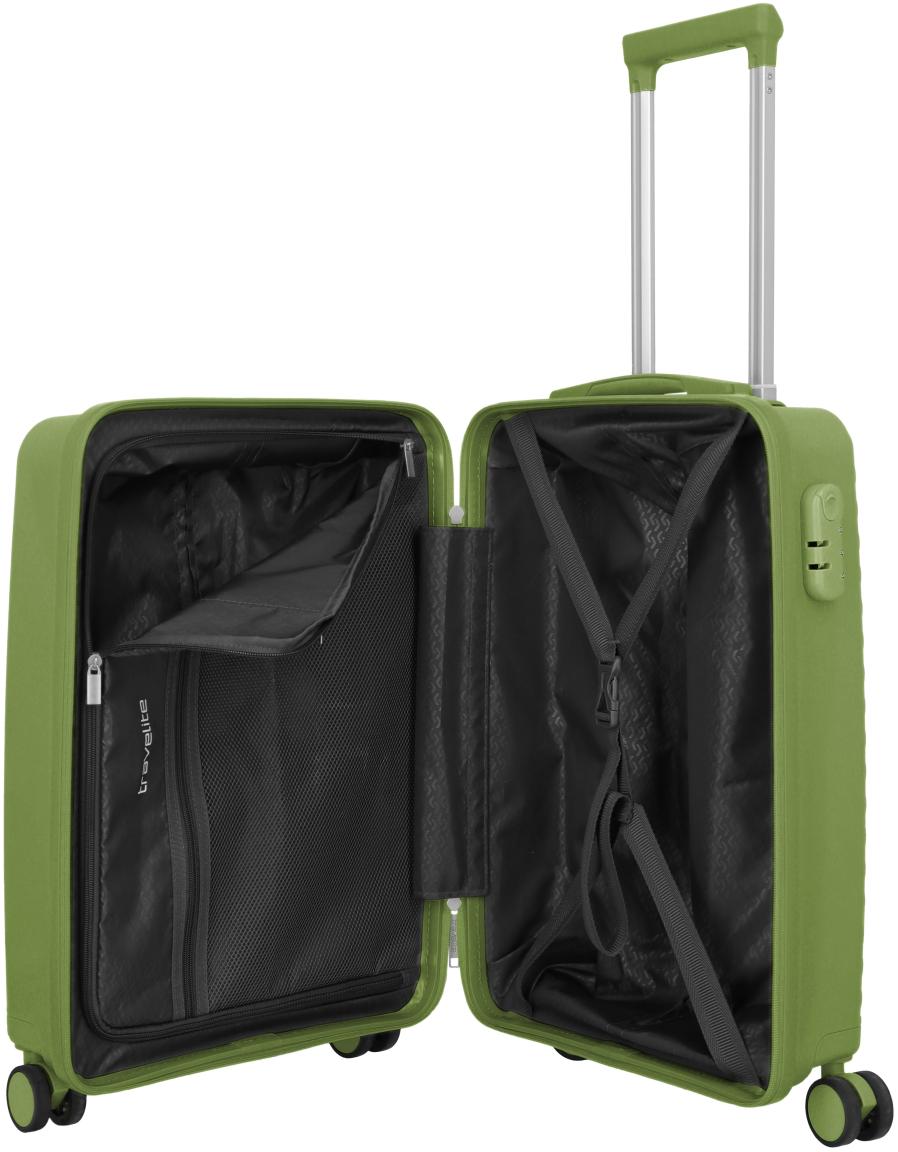Travelite Pacific Trolley S Handgepäckkoffer Hartschale Olive - Grün