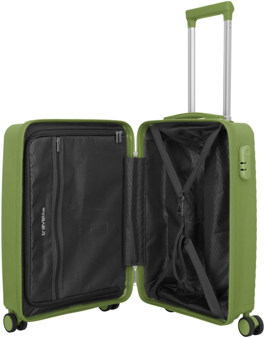 Travelite Pacific Trolley S Handgepäckkoffer Hartschale Olive - Grün