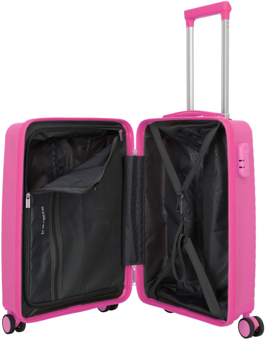 Travelite Pacific Trolley S Handgepäckkoffer Hartschale Pink