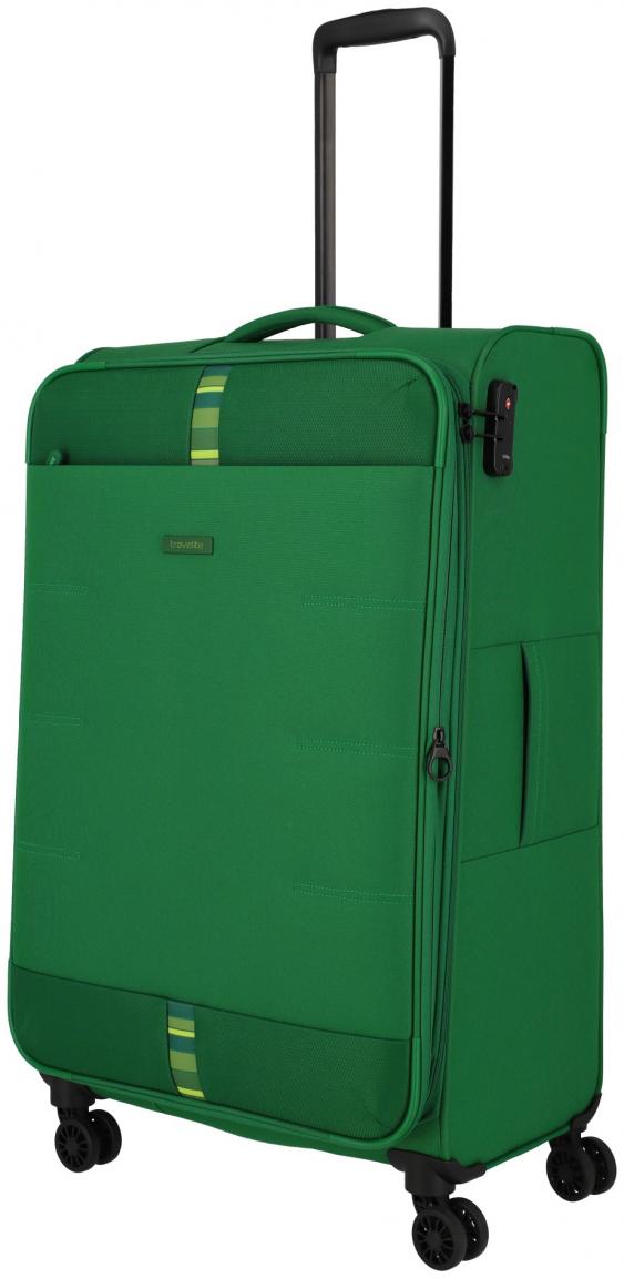 Travelite Rügen 4w Trolley L 78cm grün Rollenkoffer mit Dehnfalte
