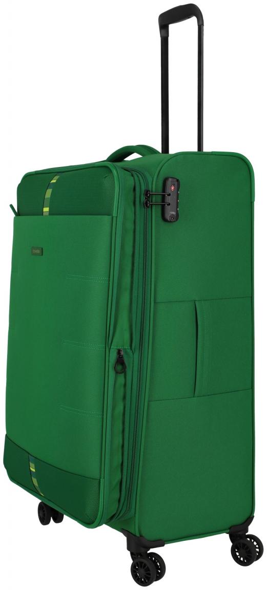 Travelite Rügen 4w Trolley L 78cm grün Rollenkoffer mit Dehnfalte