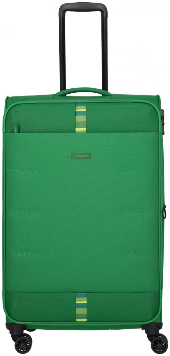 Travelite Rügen 4w Trolley L 78cm grün Rollenkoffer mit Dehnfalte
