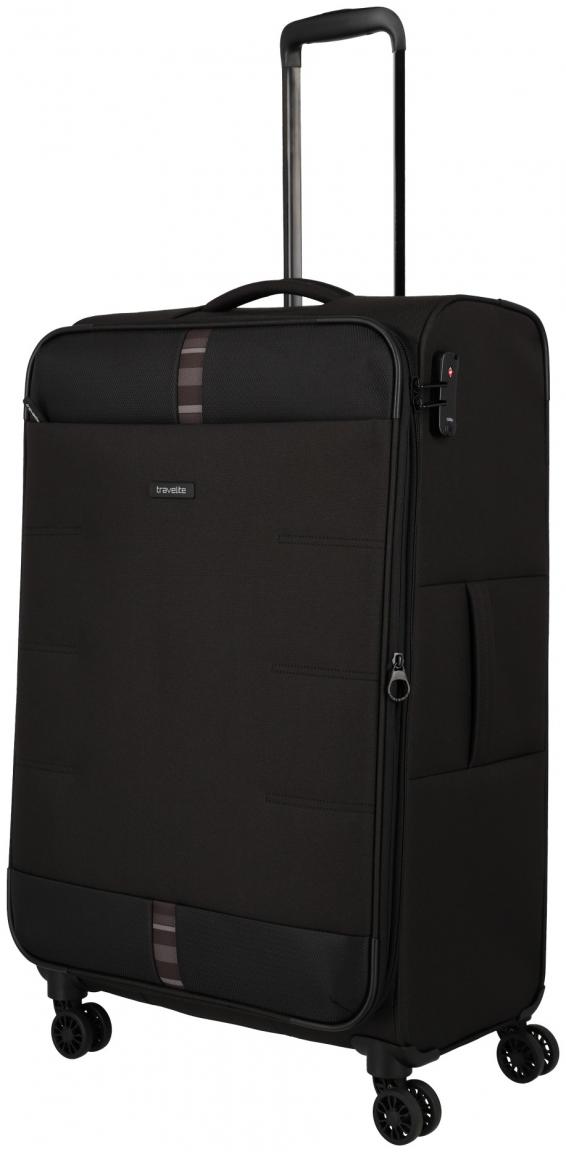 Travelite Rügen 4w Trolley L 78cm schwarz Flugkoffer mit Dehnfalte