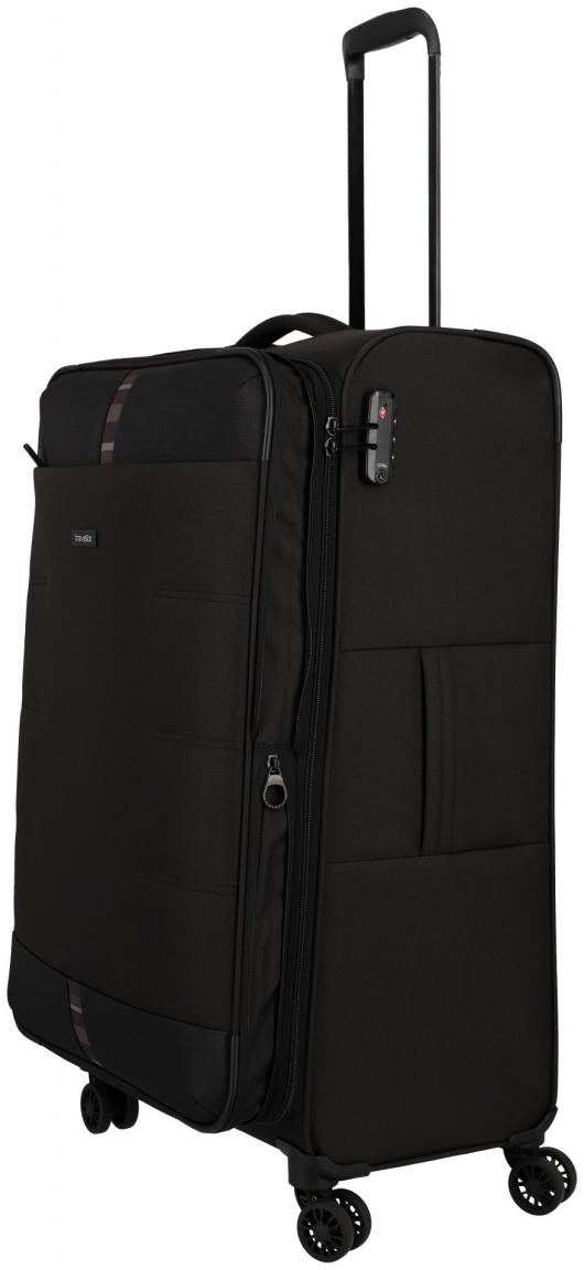 Travelite Rügen 4w Trolley L 78cm schwarz Flugkoffer mit Dehnfalte