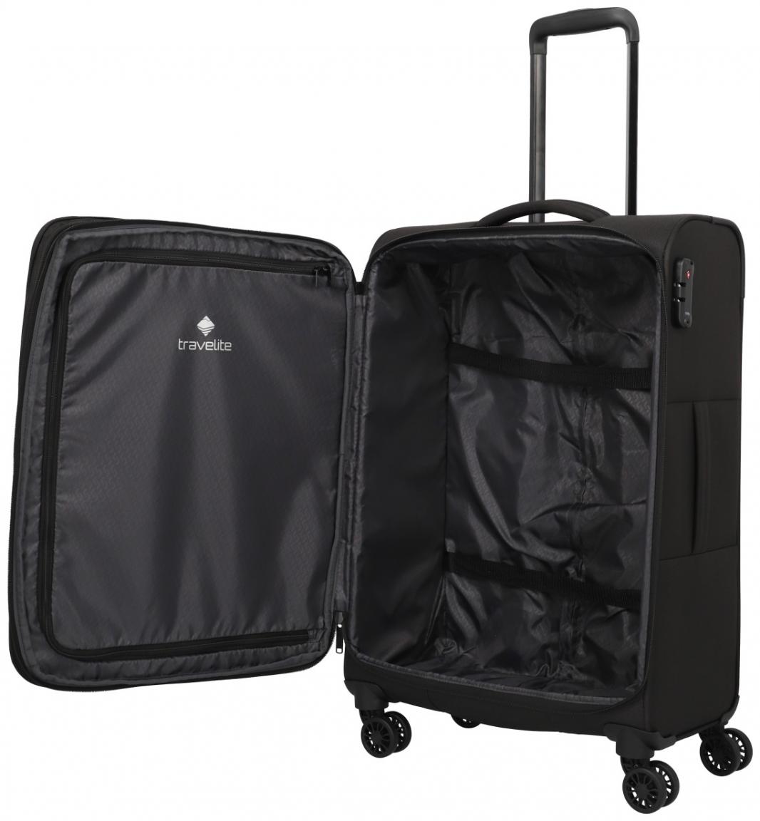 Travelite Rügen schwarz 4w Trolley M 67cm Reisekoffer
