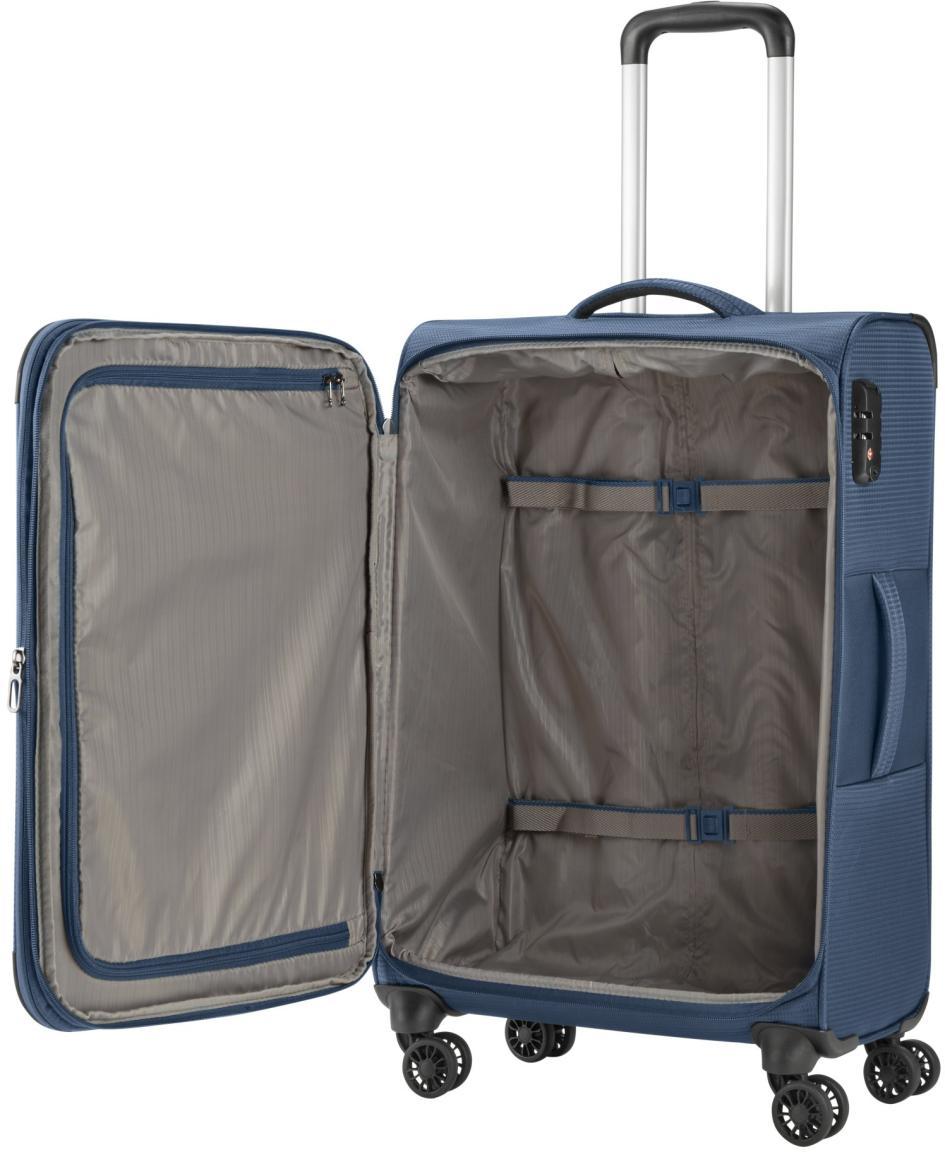 Travelite Seaside Rollenkoffer dunkelblau mit Dehnfalte Travelite Seaside M 66cm Navy