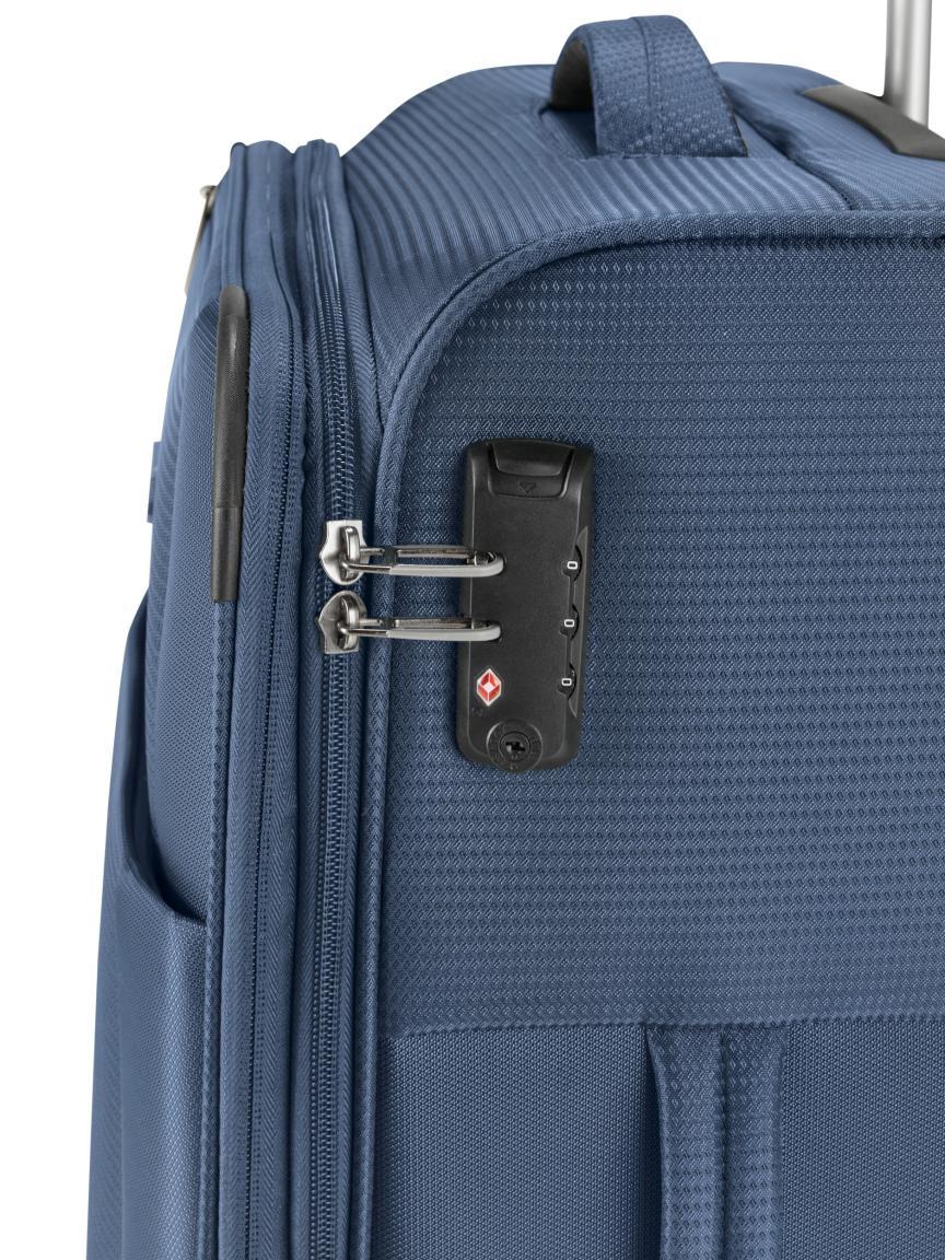 Travelite Seaside Rollenkoffer dunkelblau mit Dehnfalte Travelite Seaside M 66cm Navy