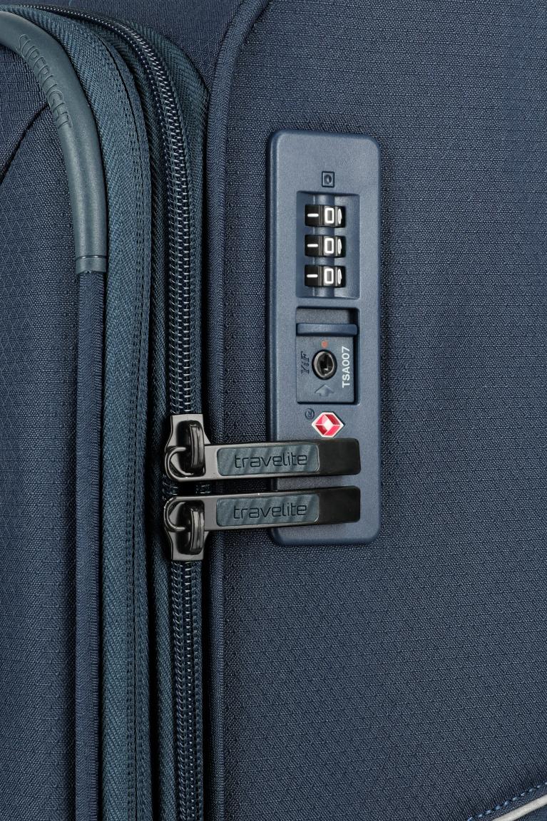 Travelite Skaii Rollenkoffer L Dehnfalte Navy - Blau