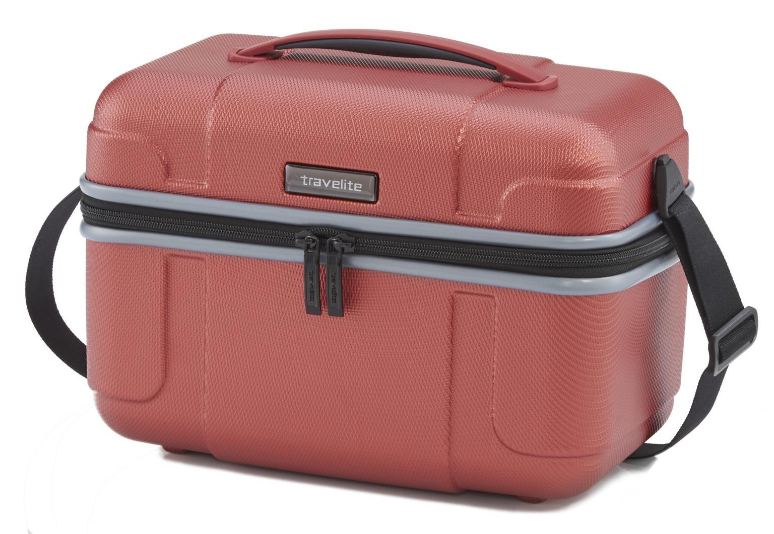 Travelite Vector Koralle Hartschale rot Beautycase Reißverschlus