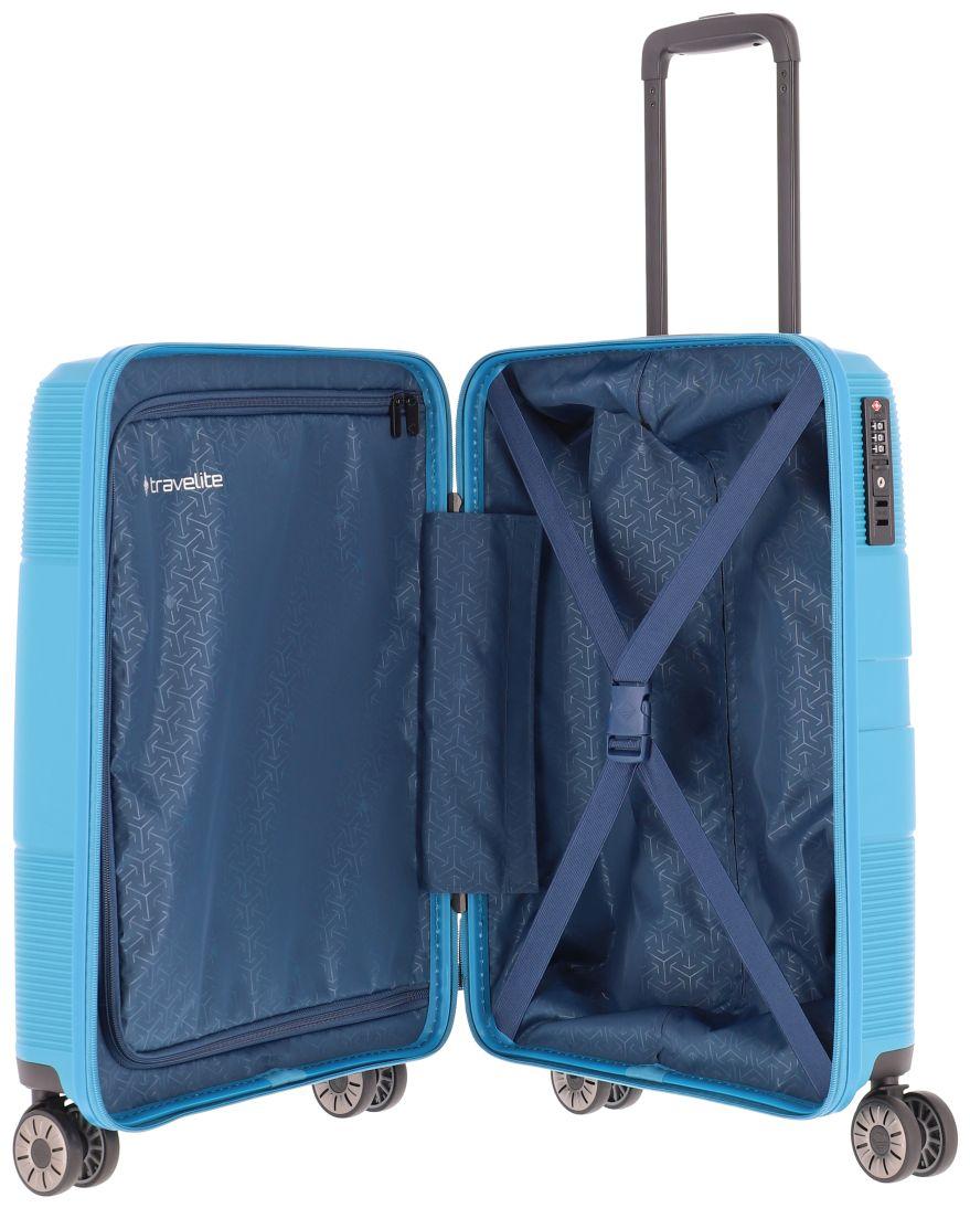 Travelite Waal 4w-Trolley S 55cm Kabinenkoffer türkis TSA-Schloss