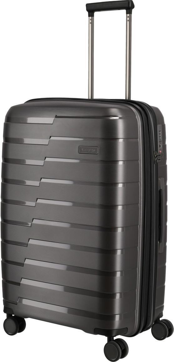 Travelite erweiterbarer Reisekoffer 67cm dunkelgrau Air Base 4w Trolley M