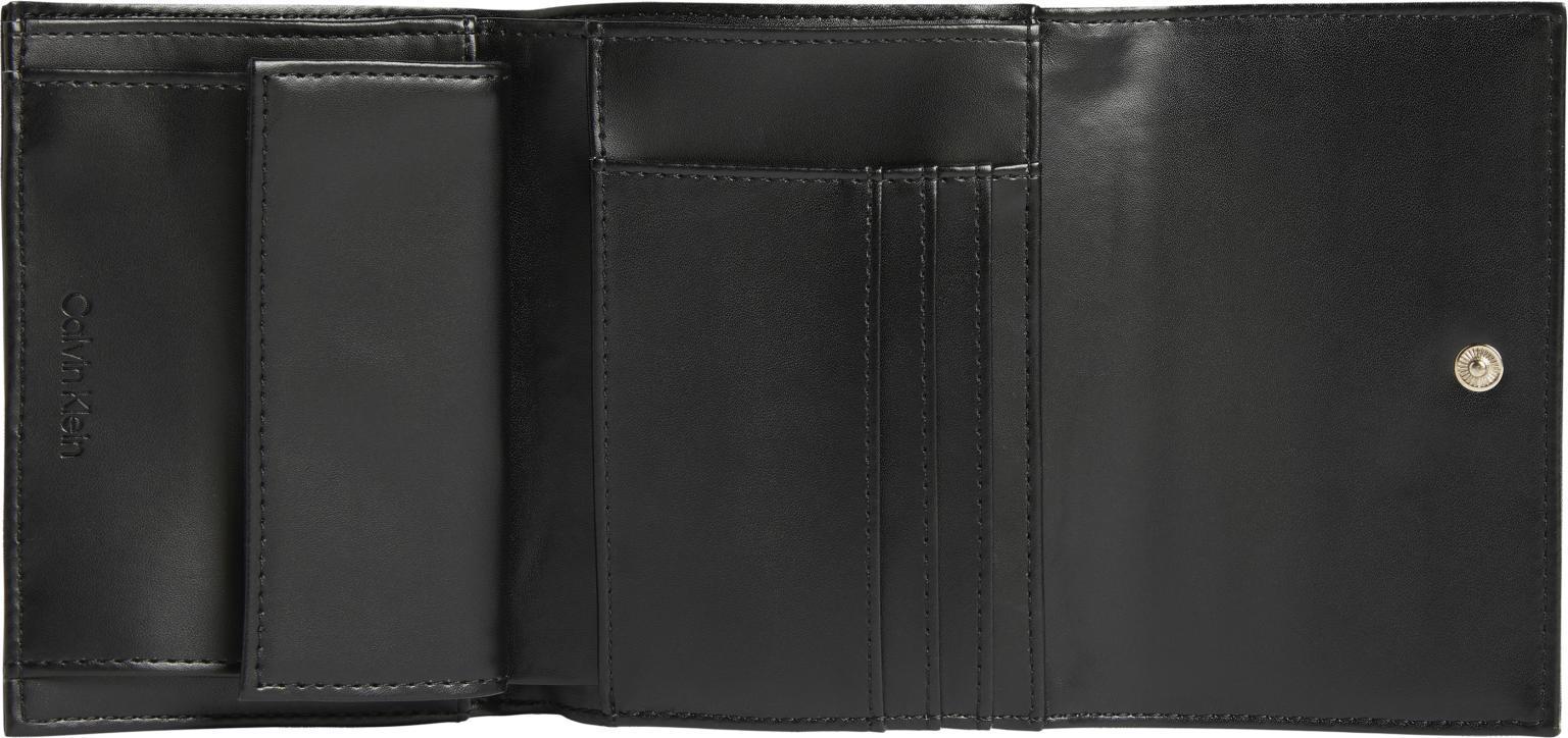 Trifold Damenbörse Calvin Klein Trifold RE Lock Black Überschlag RFID