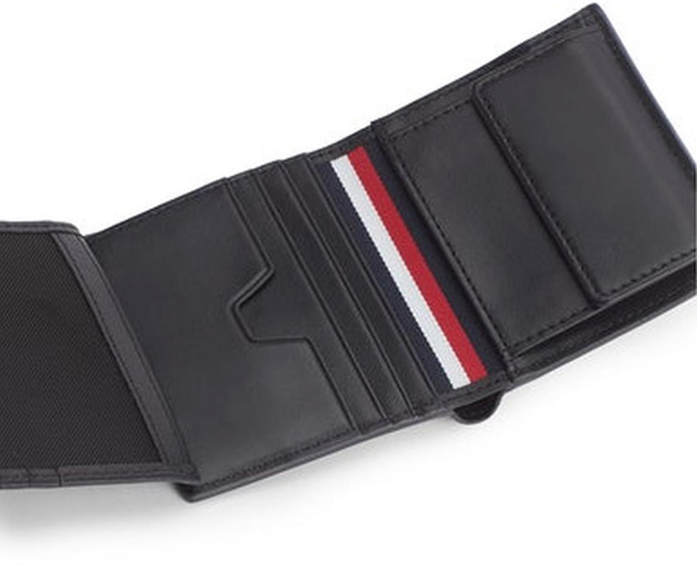 Trifold Lederbörse Herren Tommy Hilfiger Central kleines Hochformat Black RFID