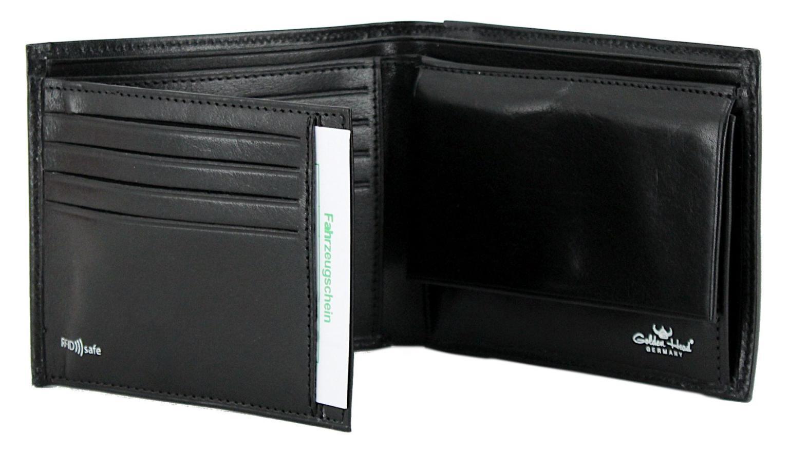 Trifold Lederportmonee Herren Golden Head Colorado Black Datensafe