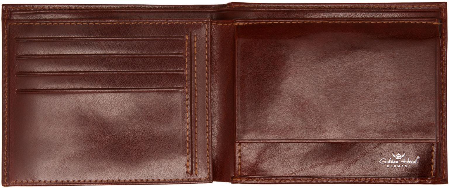 Trifold Lederportmonee Herren Golden Head Colorado Black Datensafe