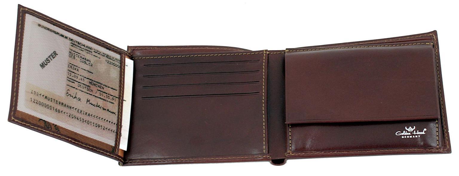 Trifold Lederportmonee Herren Golden Head Colorado Black Datensafe