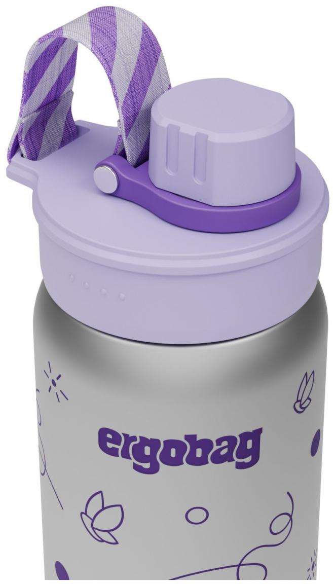 Trinkflasche Edelstahl Ergobag Schmetterling lila isolierend