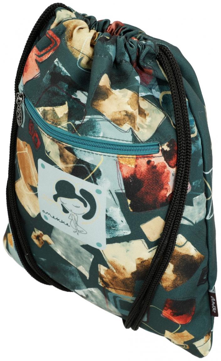 Turnbeutelrucksack dunkelgrün Print Anekke Real Evolution