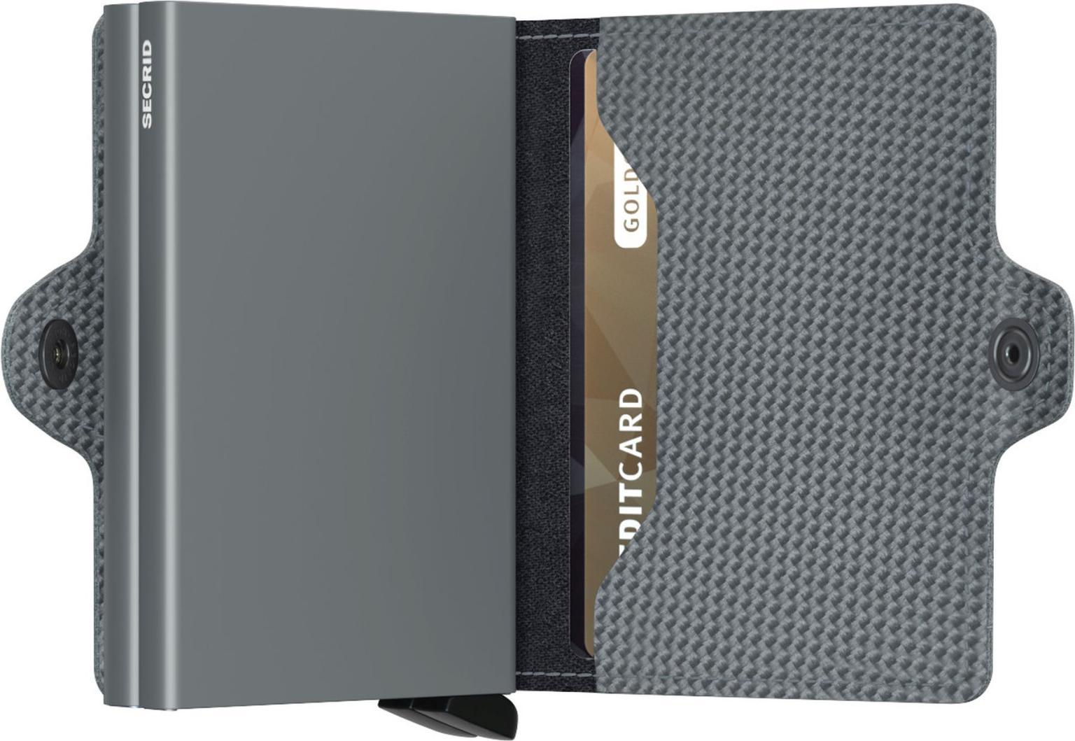 Twinwallet Carbon Cool Grey Secrid Kartenschutzhülle Etui Leder Aluminium Grau RFID