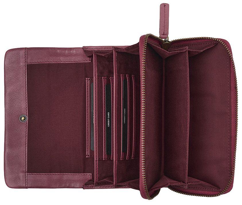 Überschlagbörse BURKELY Natural Norah Poppy Pink Vintage Leder