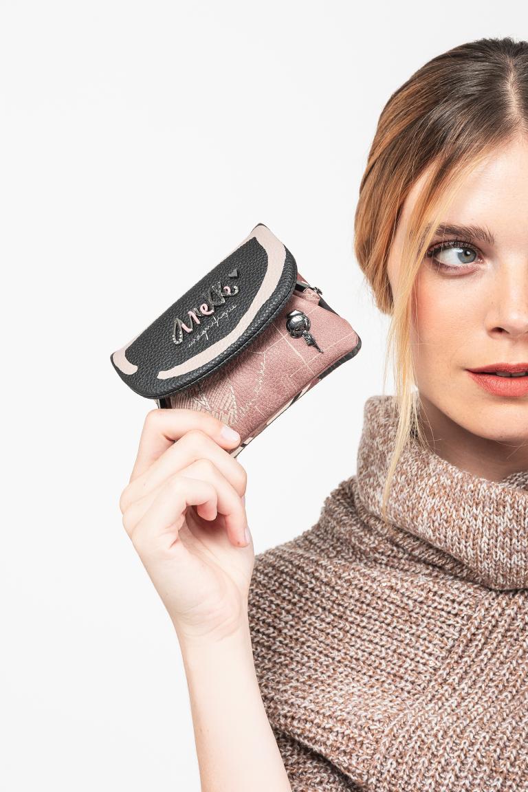 Überschlagbörse Kisslock Anekke Mademoiselle Parisian schwarz altrosa