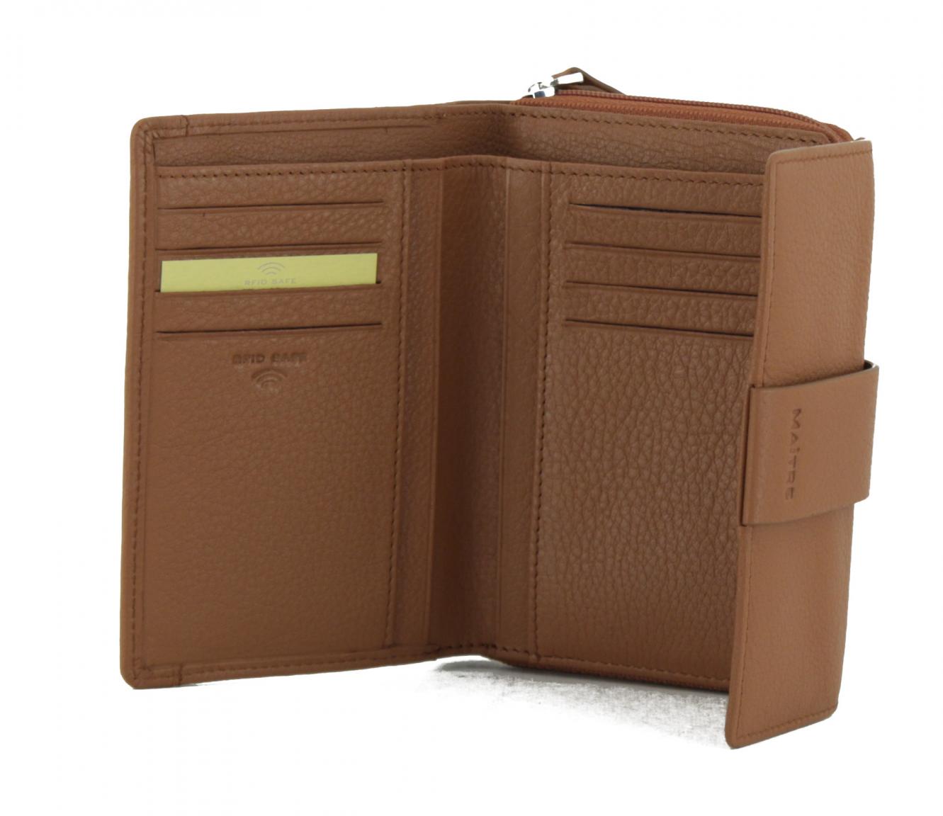 Überschlagbörse Maitre kirschroth Diethilde Purse camel RFID