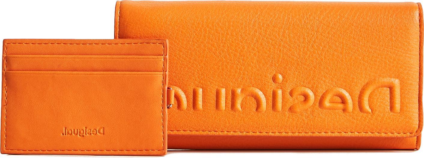 Überschlagbörse geprägt orange Desigual Half Logo Mariona Naranja