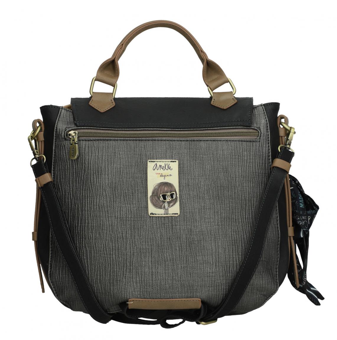 Überschlagrucksack Anekke Couture schwarz grau Top Handle