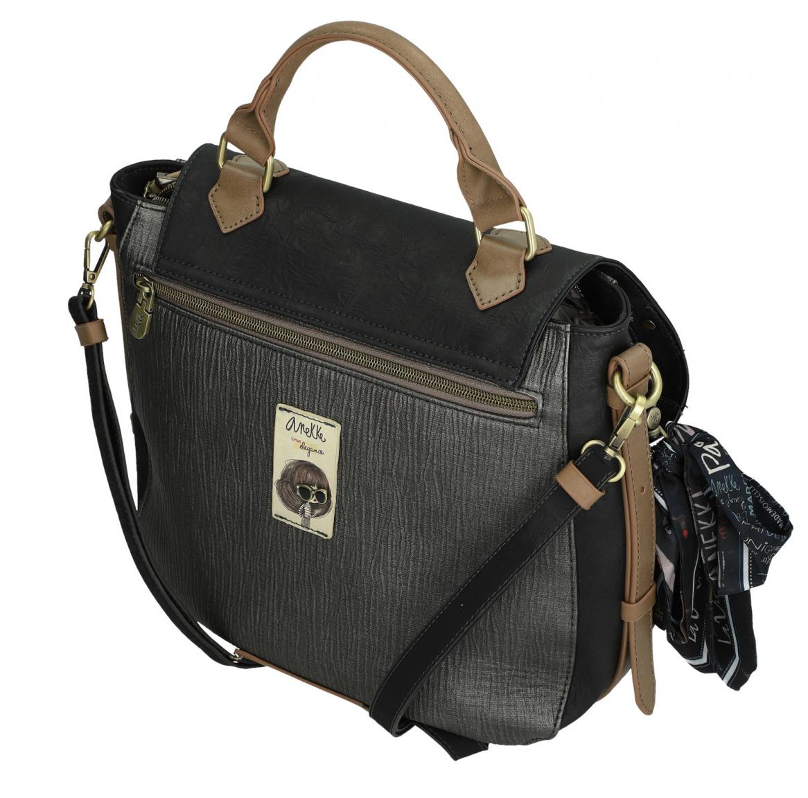 Überschlagrucksack Anekke Couture schwarz grau Top Handle