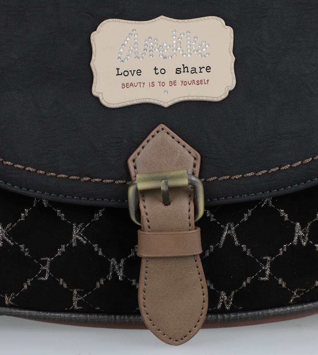 Überschlagrucksack Anekke Couture schwarz grau Top Handle