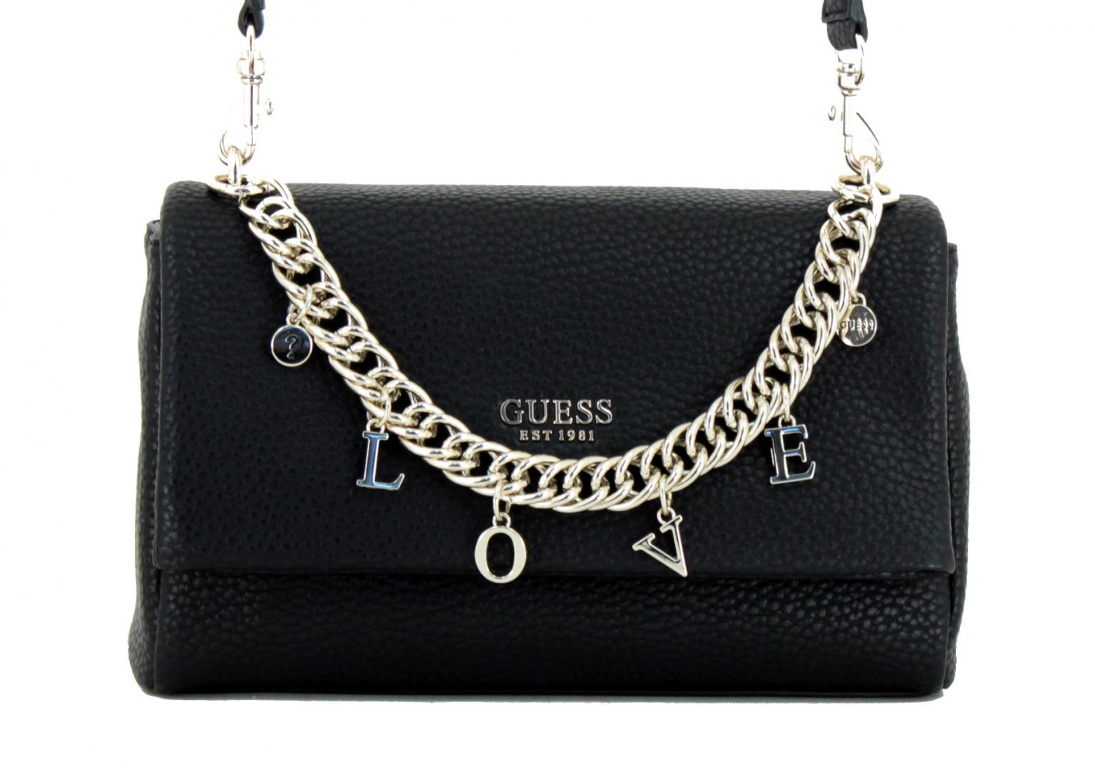 Überschlagtasche Conner Guess schwarz Metallkette