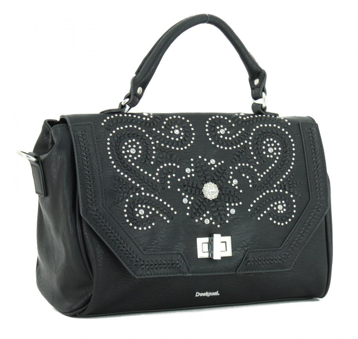 Überschlagtasche Desigual Tivoli Dixie schwarz Nieten Glitzer