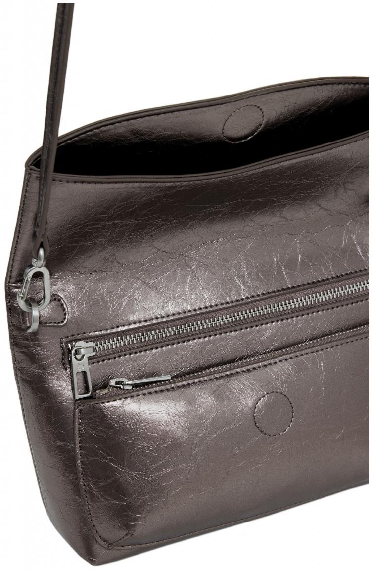 Überschlagtasche Desigual Trokel Metallic Dark Silver