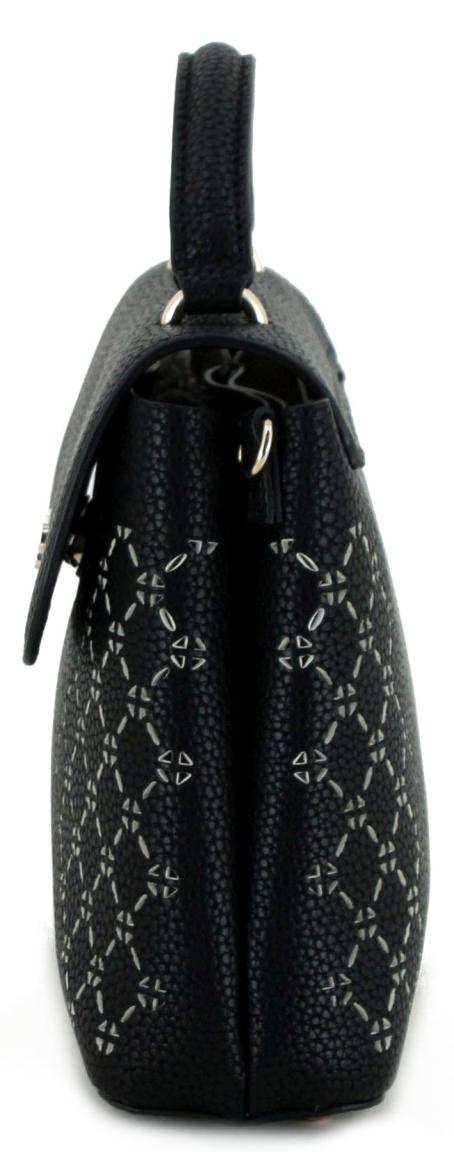 Überschlagtasche Guess Amara Black Cutout Muster Kurzgriff 