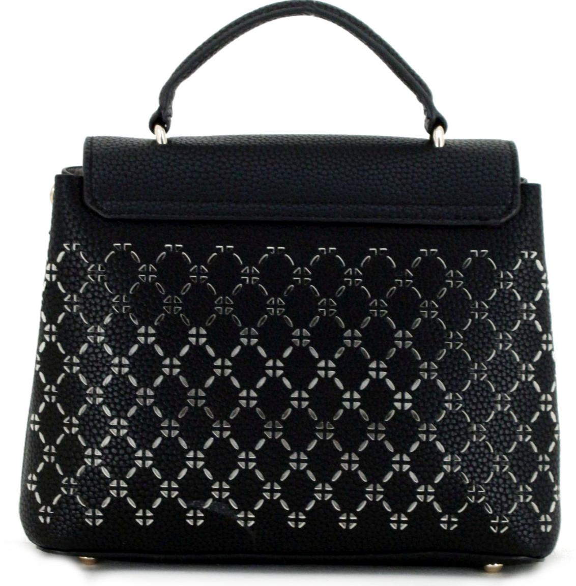 Überschlagtasche Guess Amara Black Cutout Muster Kurzgriff 